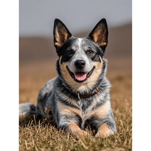 5D Diamond Painting DIY Kits Blue Heeler Australian Cattle Dog Diamond Art Full Round Drill Rhinestones by Number Embroidery Arts and Crafts for Living Room Home Wall Decor 12x16 inch