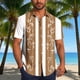 thumbnail image 1 of Blusa y camisa de manga corta con cuello vuelto Camisa casual para hombre Camisa de bolos vintage de manga corta Camisas de verano de playa cubana Camisa con botones Blusa para hombre Poliéster, 1 of 6