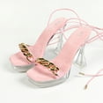 thumbnail image 2 of Women 12CM Sexy Car Model Fashionable Transparent Nightclub Thick Heel Crystal Square Head Anti Slip Strap Sandals LFD, 2 of 6