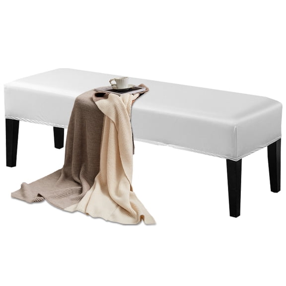 Toorise Stretch Bench Cover PU Dining Bench Cover Elegant Bench Protector Slipcover Dustproof Piano Bench Seat Cover Furniture Bench Cushion Cover for Living Room Bedroom Dining Room Hotel