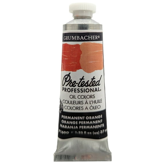 Grumbacher Pre-Tested Oil Color, 37ml Tube, Quinacridone Orange