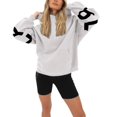thumbnail image 3 of Sudadera con capucha estampada para mujer, suéter informal de gran tamaño con bolsillo, letras de la vida originales, Blakely, ropa de otoño, 3 of 3