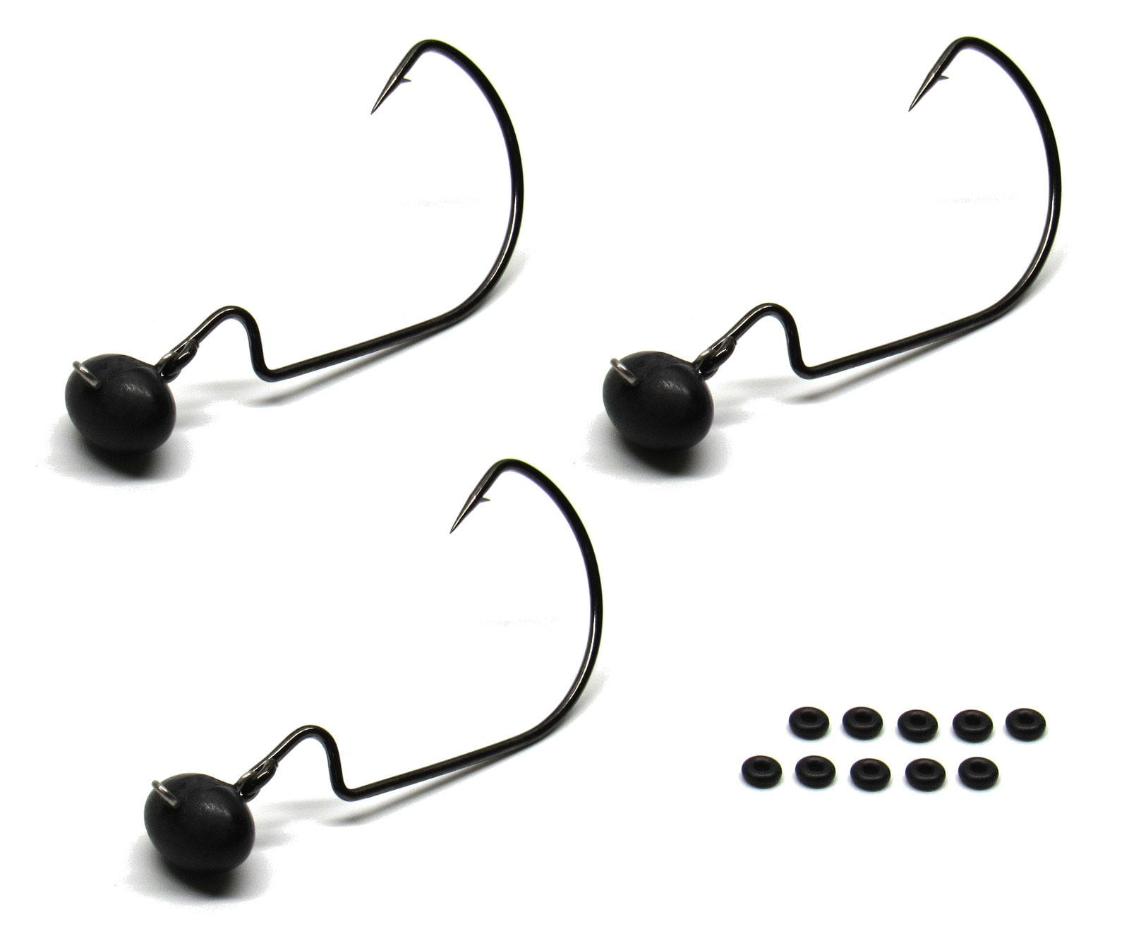Harmony Fishing Tungsten Swing Football Jigs [Pack of 3 w/ 10 Bait Pegs] swinging football