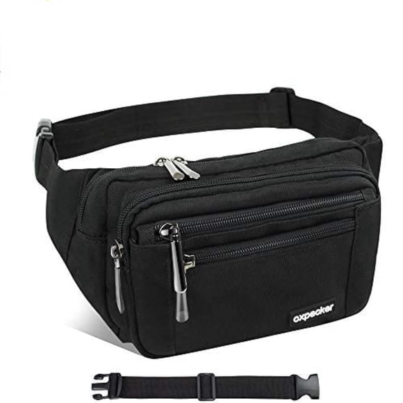 Riñonera Oxpecker Negra impermeable con Correa Ajustable para Hombres y Mujeres