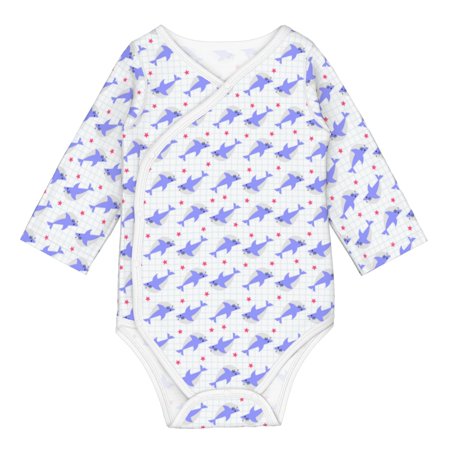 

Gaeub Party Shark Cute Unisex Babies Long-Sleeve Bodysuit 100% Organic Cotton-3 Months