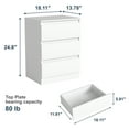 thumbnail image 3 of Demi Bonn 24" Modern Nightstand, Side Table with 3 Drawer, End Table with Sturdy Base for Bedroom, Dorm and Small Spaces, White, 3 of 7