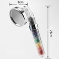 thumbnail image 4 of Natural Gemstones 7 Chakra Crystal Gravel SPA Shower Head Amethyst Rose Quartz High Pressure Water Saving Negative Ion Filter--, 4 of 5