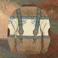 thumbnail image 5 of Men's Retro Casual Ethnic Print Zipper Sweatshirt, Gradient Long Sleeve Pullover for Street Style,Khaki,4XL, 5 of 5