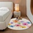 thumbnail image 2 of Watercolor Colorful Floral Round Area Rug 3Ft Washable Small Circle Rugs for Kitchen Entryway, Spring Summer Flowers Non-Slip Carpet Floor Mats Indoor Outdoor Carpet Runner Aesthetic Home Decor, 2 of 8