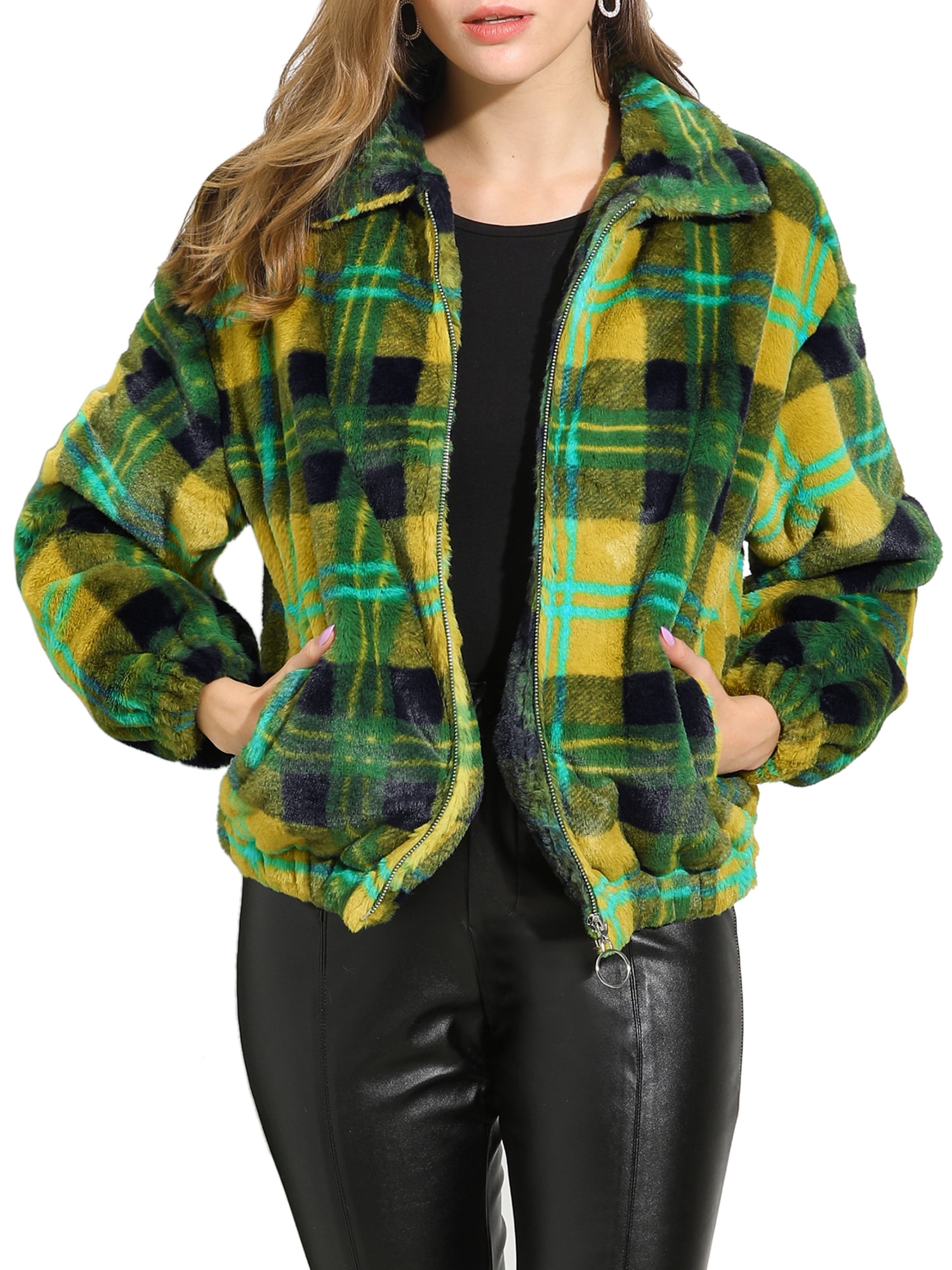 carter plaid teddy coat