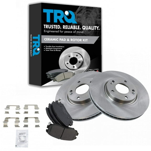 TRQ Front Brake Pad & Rotor Kit Brake Pads Brake Rotor Ceramic Fits Select 2006-2011 Hyundai Azera 2007-2009 Kia Amanti