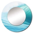 thumbnail image 2 of Designart "Spiraling Turquoise Wondrous Wave I" Abstract Spirals Round Mirror Wall Decor Modern - Large Turquoise Round Office Mirror - Round Mirror - 29" x 29", 2 of 6
