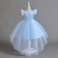 thumbnail image 6 of Godderr Kids Toddler Girls Princess Dresses Flower Girl Wedding Dress Fly Fly Sleeve Piano Performance Dresses 4-12 Years Tulle Birthday Party Gown, 6 of 7