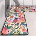 thumbnail image 2 of Kitchen Rugs Sets Of 2,Pioneer Flower Floral Print Pattern Anti Fatigue Kitchen Mat Rugs Non Slip Washable,Decorative Kitchen Floor Mats for Kitchen,Sink,Laundry,17"x47"+17"x47", 2 of 5