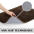 thumbnail image 3 of Bathroom Rug Non Slip Bath Mat for Bathroom (16 x 24, Brown) Water Absorbent Soft Microfiber Shaggy Bathroom Mat Machine Washable Bath Rug for Bathroom Thick Plush Rugs for Shower, 3 of 6