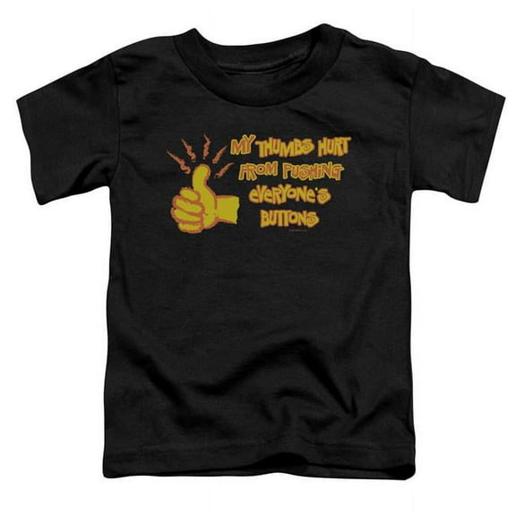 Trevco GSY150-TT-1 My Thumb Hurts-Short Sleeve Toddler T-Shirt, Black - Small - 2 Toddler
