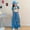 Blue, variant on Kids Cargo Pants Slim Fit Baggy Cargo Pants Wide Leg Blue Cargo with Pocket Girls Clothing Size 7-8 Years