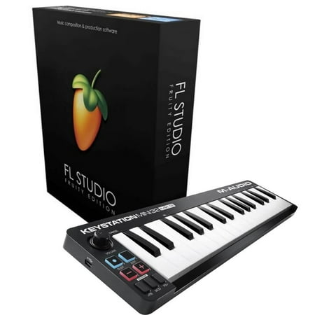 FL Studio Fruity Edition Download Card with M-Audio Keystation Mini for (Best Piano Fl Studio)