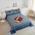 thumbnail image 4 of Erosebridal 3D Rugby Comforter Sets Full Size, Ball Sport Player Comforters & Duvets, Stripe Checkered Decor , Lightweight 3pcs, 4 of 7
