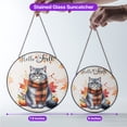 thumbnail image 5 of Hello Fall British Shorthair Scarf Welcome Autumn with Leaves Pumpkins Stained Glass Suncatcher Cat Lover Kitten Owner Gifts Window Hanging Sign Decor - 000111, 5 of 5