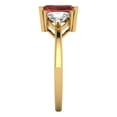 thumbnail image 3 of 2.82 ct Emerald Cut Natural Garnet 3 Stone 14K Yellow Gold Womens Engagement Ring, 3 of 5