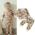 thumbnail image 2 of Gerichy Toddler Baby Boy Clothes Fall Winter Outfit, Toddler Boys Girls Long Sleeve Halloween Pullover Tops T Shirt Cartoon Pumpkin Prints Pants Outfits, 2 of 9