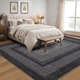 thumbnail image 4 of Garvee 4'x6' Printed Braided Rugs Farmhouse Bordered Carpet, Machine Washable Indoor Area Rug Non-Slip Low Pile Rugs for Living Room Bedroom Home Decor, Black, 4 of 9