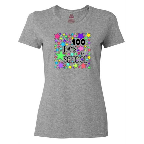 Inktastic 100 Days of School Pastel Stars Women's T-Shirt