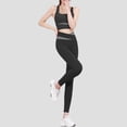 thumbnail image 2 of Hpapadks Work Out Sets Gym for Women 2 Piece Quick Dry Solid Tracksuit Yoga Sports Bra High Waist Stretch Leggings Pants Set Yoga Outfits for Women Black L, 2 of 5