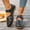 Black, variant on Women's Casual Boho Sandals Summer Leather Comfort Soft Sole Closed Toe Ankle Strap Beach Shoes