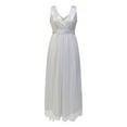 thumbnail image 5 of DHFJKG Formal Maxi Dress Women V Neck Sleeveless Sexy Solid Color Party Prom Dress Split Evening Gown Mesh Layered Trendy Dresses, 5 of 5