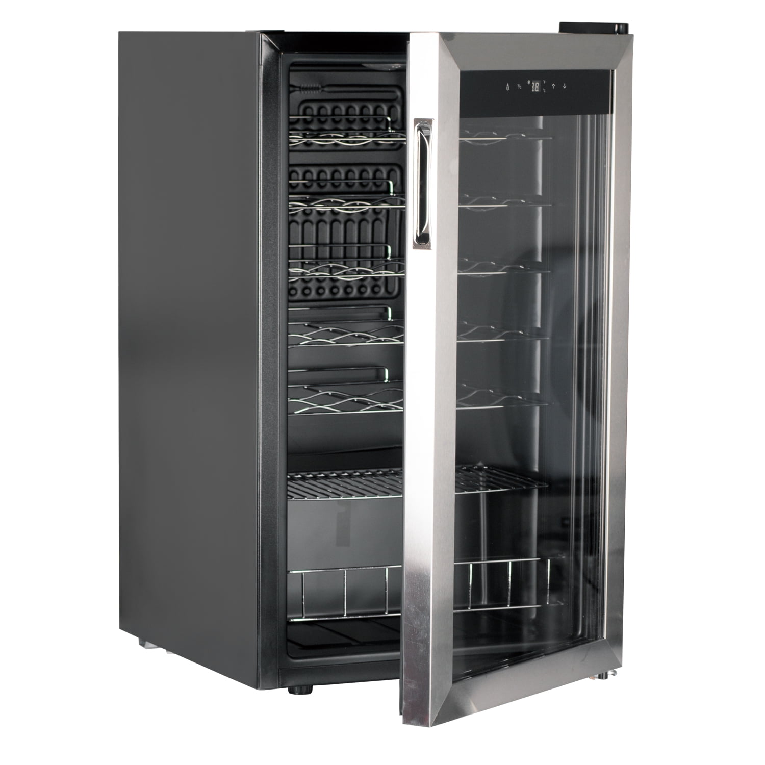 SMETA 3.1 Cu ft 28 Bottles Compressor Wine Coolers Stainless Steel Door No Frost Wine Fridges Freestanding Champagne Cooler, 110V