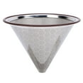 thumbnail image 2 of Pour Over Coffee Filter, Stainless Steel Metal Cone Coffee Filter 600 Ultra Fine Mesh Dual Layer Rubber Heat Insulation Loop  for Cafe, 2 of 7