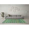 thumbnail image 3 of Ahgly Company Indoor Square Abstract Light Blue Modern Area Rugs, 4' Square, 3 of 4