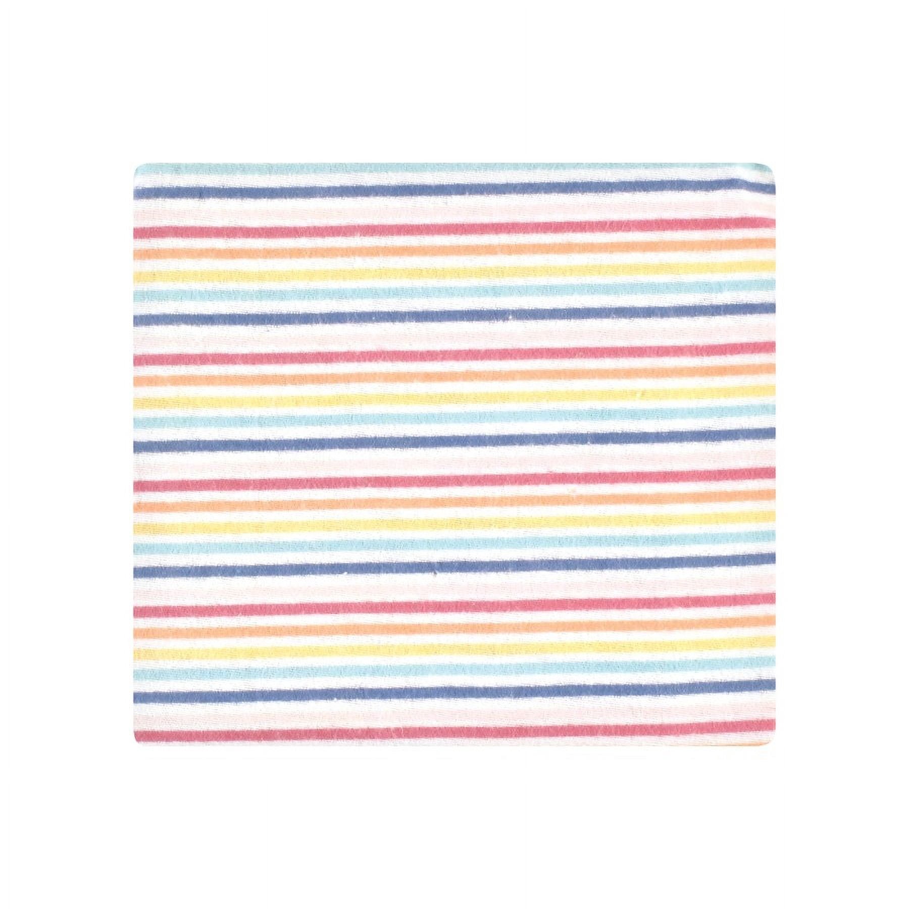 Hudson Baby Infant Girl Cotton Flannel Receiving Blankets Bundle, Creative Rainbow, One Size