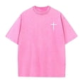 thumbnail image 4 of IWRICH Men's Graphic Printed Crew Neck T Shirts Short Sleeve Plus Size Tshirts Baggy Acid Washed Tees Pink XL, 4 of 6