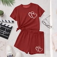 thumbnail image 4 of Ensemble Deux Pièces pour Filles, Haut à Manches Courtes et Short, Col Rond, Tenue d'Été Décontractée avec Petits Imprimés, 4 of 8