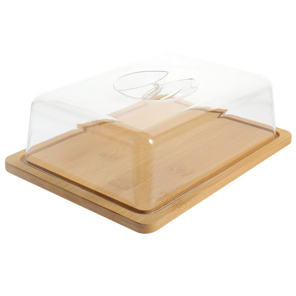 Soimiss Cake Carrier With Lid Cake Stand Bamboo 1Set