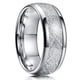 thumbnail image 1 of Anillo de acero inoxidable negro de Color plateado para hombre a la moda, anillo multifacético con ranura para hombre y mujer, anillo de compromiso, regalos de aniversario Dengxun unisex, 1 of 2