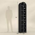 thumbnail image 3 of 76" Tall Narrow Arched Bookcase, 7-Teir Mid-Century Modern Bookshelf with Adjustable Shelves for Living Room, Home Office, Black, 3 of 7