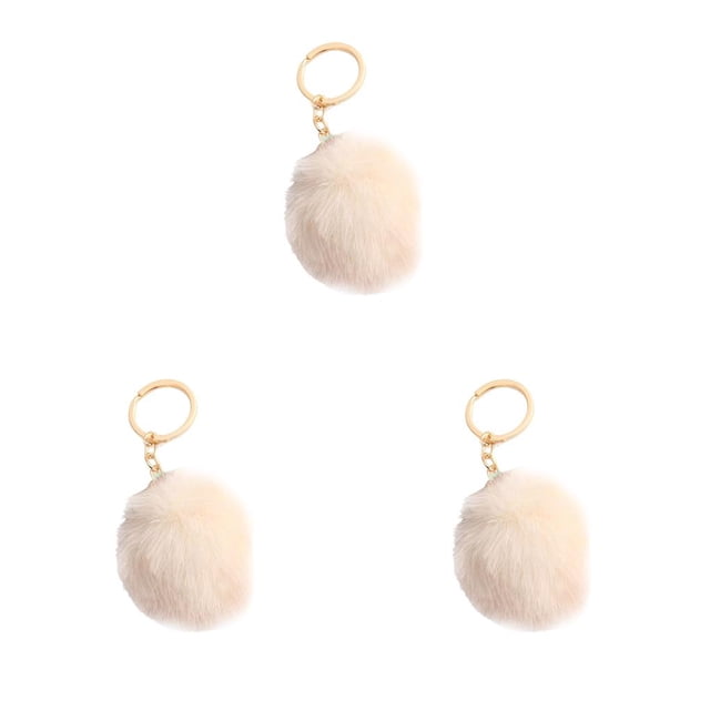 Bewildely Fuzzy Ball Llavero Flexible Cómodo Encantador Llaveros Adorable Práctico Llaveros Mujeres para Niños Adultos Ancianos Estudiantes Beige 7cm Type1 NO1 Bewildely CBP360142