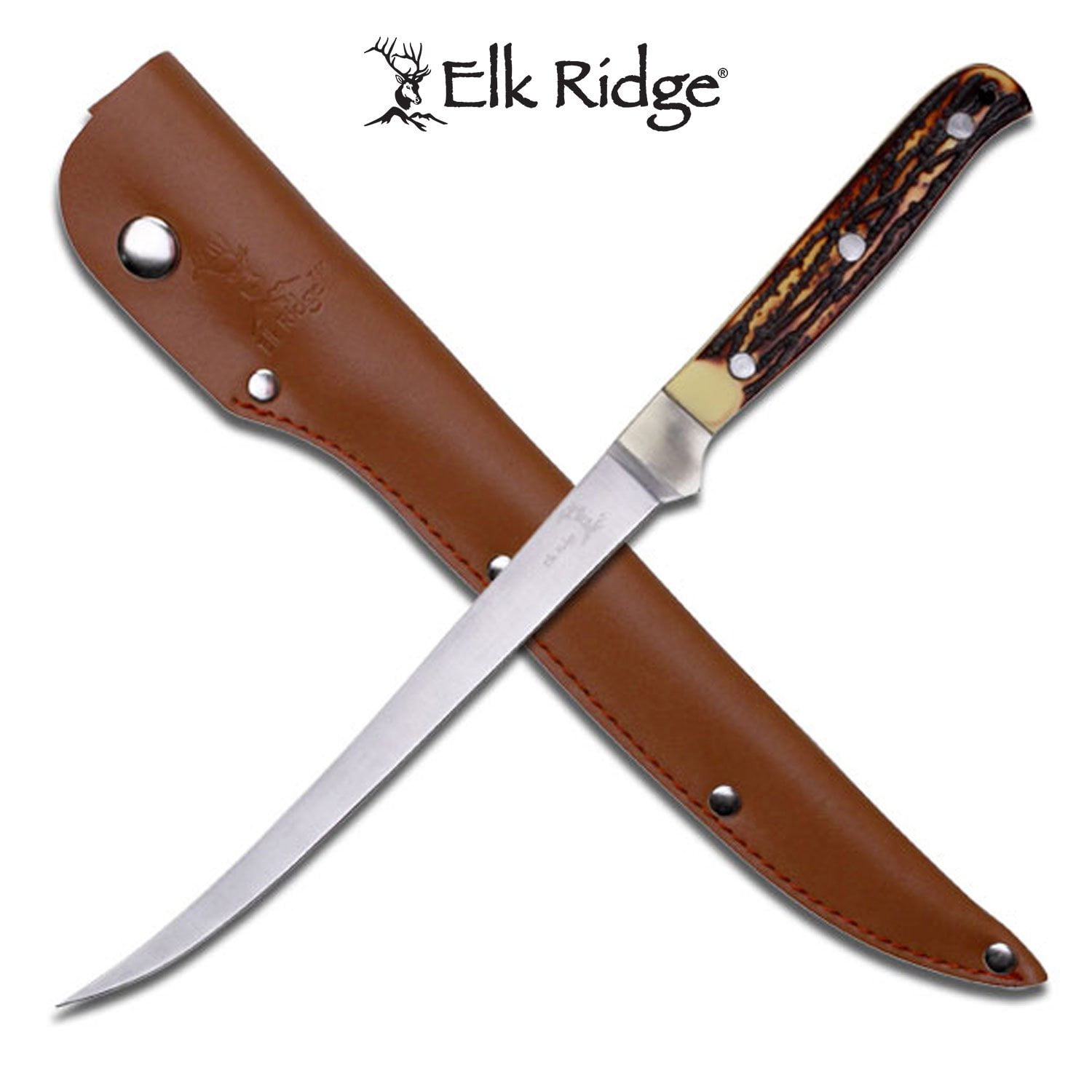 Elk Ridge Outdoors Fixed Blade Fillet Knife 12.25in Overall, 440