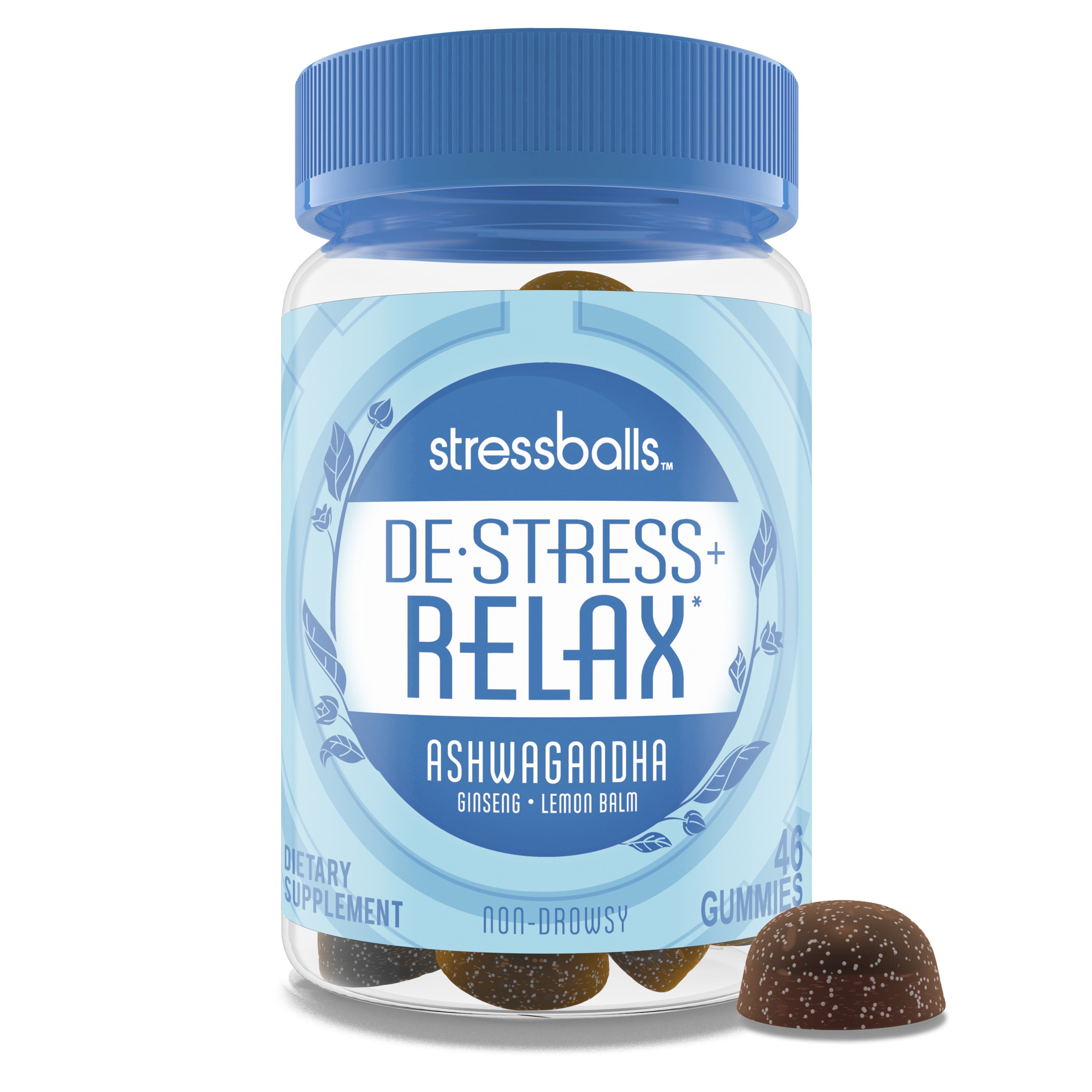 Stressballs Day De-Stress Supplement Gummies with Ashwagandha, 46 Ct