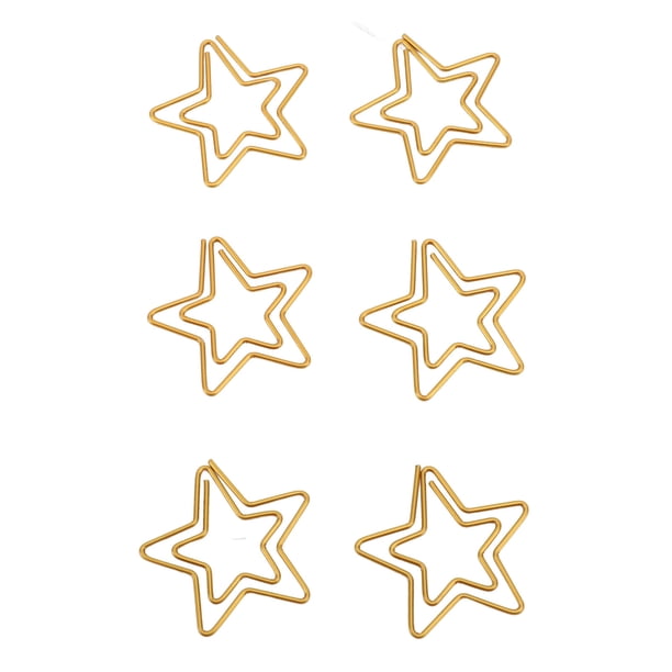 Paperos De Forma De Caja De Estrellas Y Regalos De 100 Piezas, Clampas De Papel De Diario Doradas Con Caja, Clips Planificadores De Marcadores, Suministros De La Escuela De
