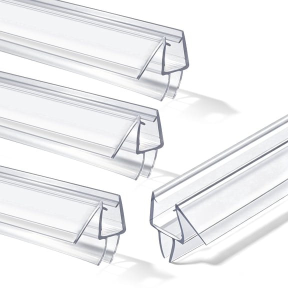 Hsfviop 1/4 " x 39" Shower Door Seal Bottom Door Silicone Seal Strip for Glass-Stop Shower Leaks, 4 Pack