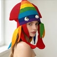 thumbnail image 6 of lcziwo Woman Plush Squid Halloween Hat Solid Color Masquerade Cosplay Party Funny Caps, 6 of 7