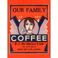thumbnail image 2 of Retrolabel 12x14 Black Ornate Wood Framed with Double Matting Museum Art Print Titled - Our Family Coffee, 2 of 4