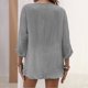 thumbnail image 5 of Camisa Superior Blusa de mujer Camisa suelta con cuello en V Camisas de verano Blusa de manga larga con un solo pecho Kuymtek Gris M para Mujer, 5 of 6