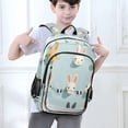 thumbnail image 6 of FORMRS Unisex School Backpack 17" Student Travel Bag with Laptop Compartment, Green Cute Rabbits, 6 of 7