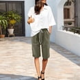 thumbnail image 2 of Lmueinov Women's Casual Sweat Shorts, High Waisted Drawstring Bermuda Shorts with Pockets, Lightweight Athletic Summer Lounge, 2 of 6